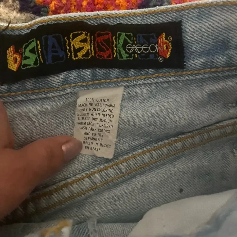 Vtg Sasson Light Wash Button Fly High Waist Tapered Leg Jeans 25x29